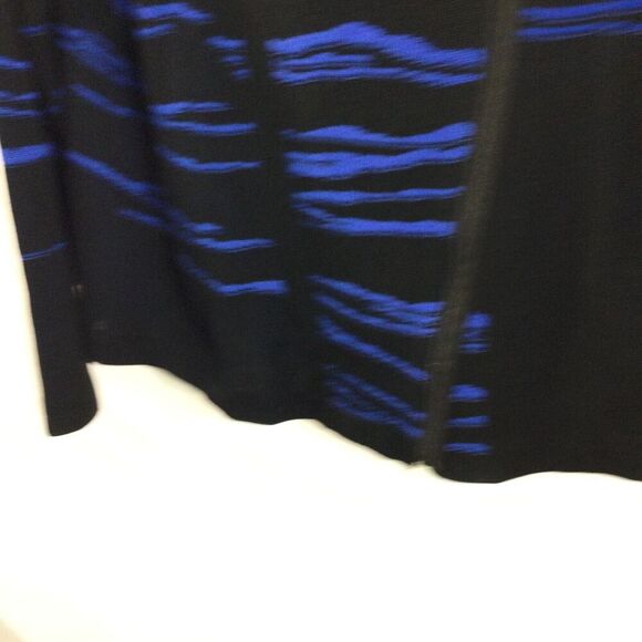 Ming Wang Abstract Striped Asymmetric Zip Knit Jacket Moto Black/Blue Size PXL - Picture 4 of 10